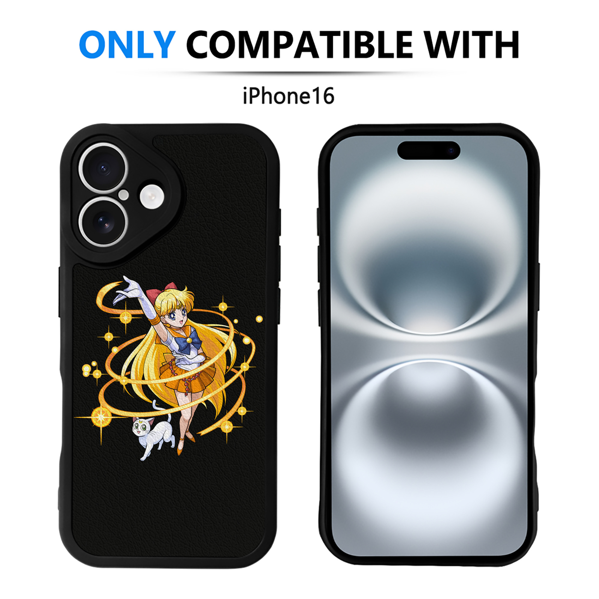 （画像用） 美少女戦士セーラームーン 愛野 美奈子 あいの みなこ Sailor Moon Aino Minako 【iPhone 16シリーズ対応】シリコンスマホケース（レザー調） 材質：シリコン